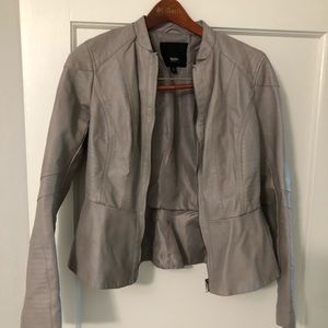 Peplum leather jacket